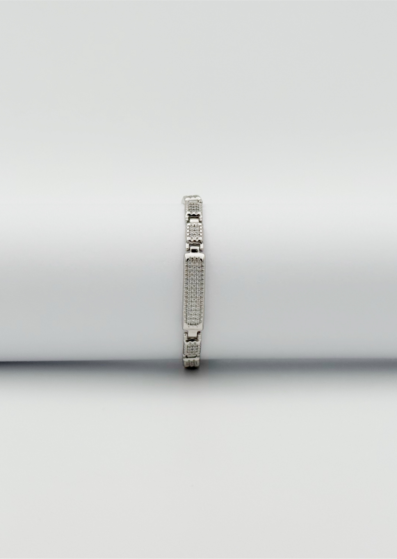 White Gold Plated Künye Model Bileklik