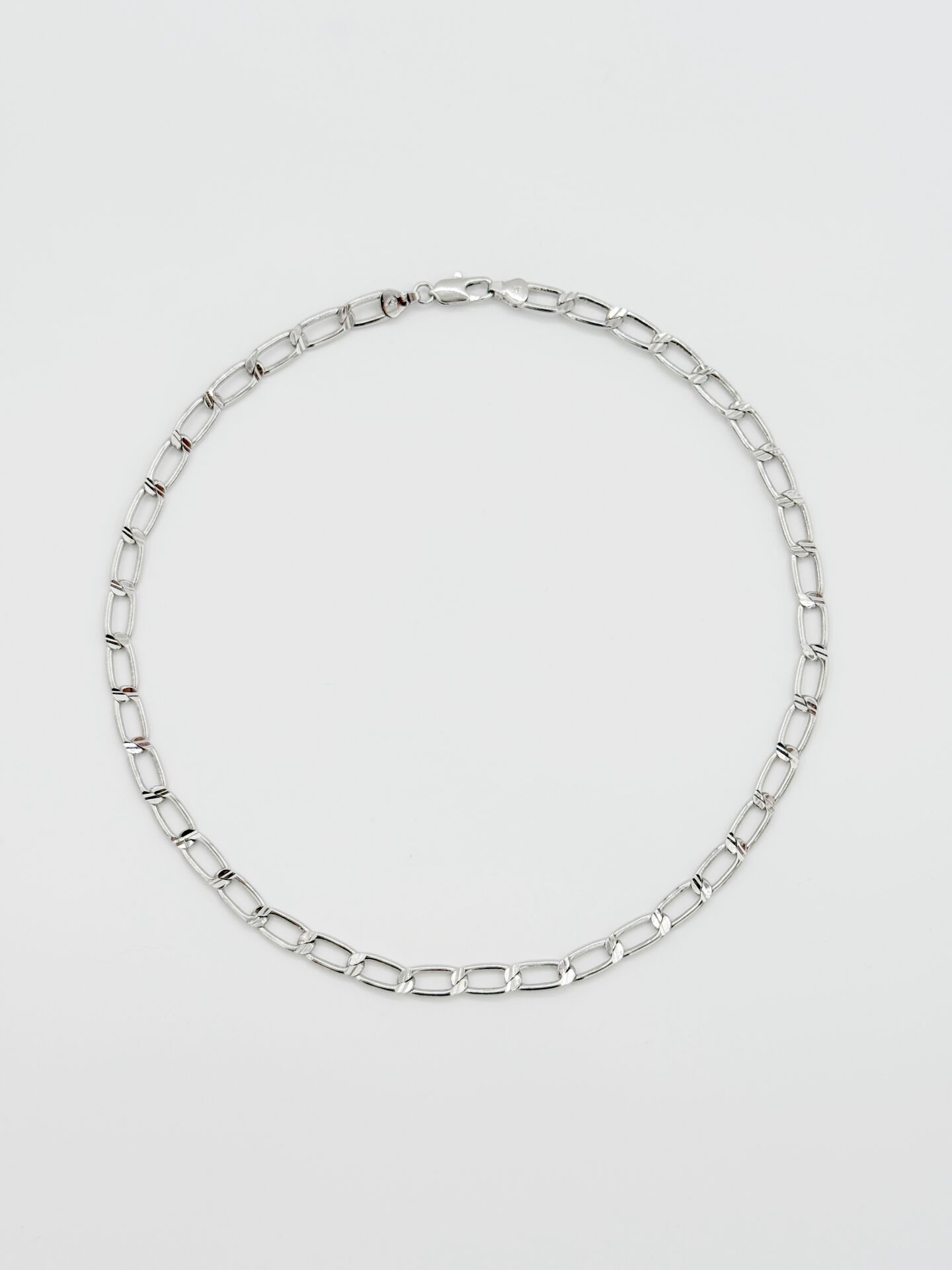 White Gold Plated Rope Kolye