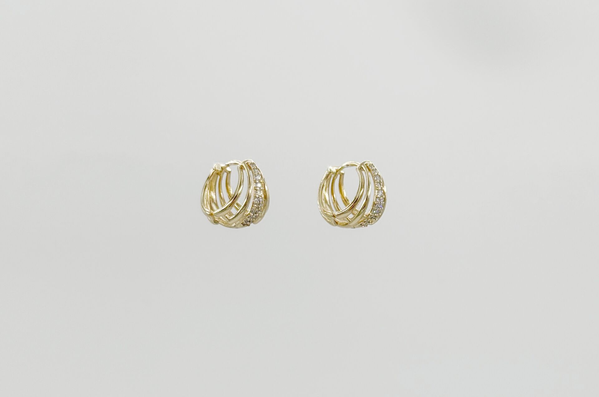 14K Gold Plated Multiple Hoop Küpe