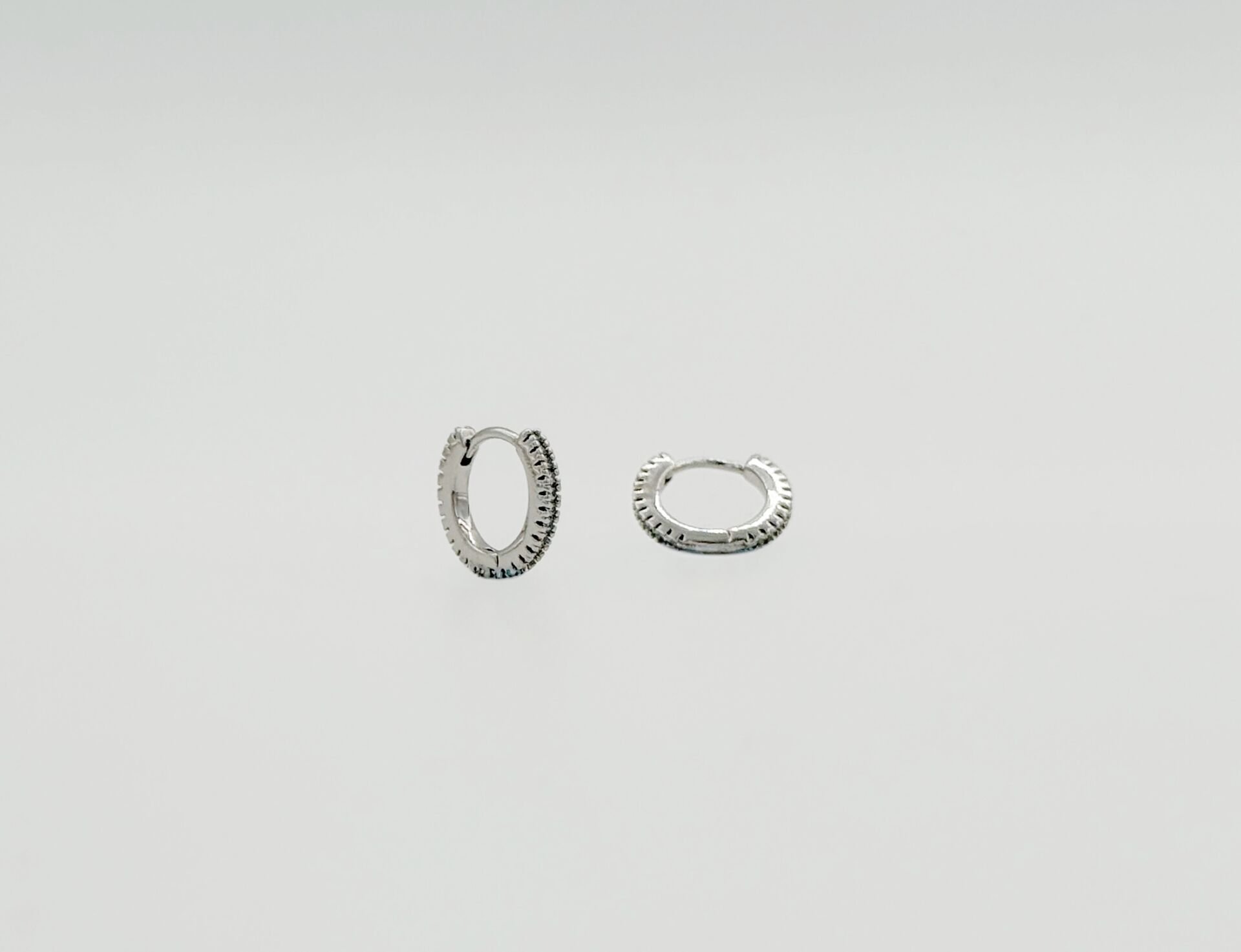 White Gold Plated All Shine Hoop Küpe