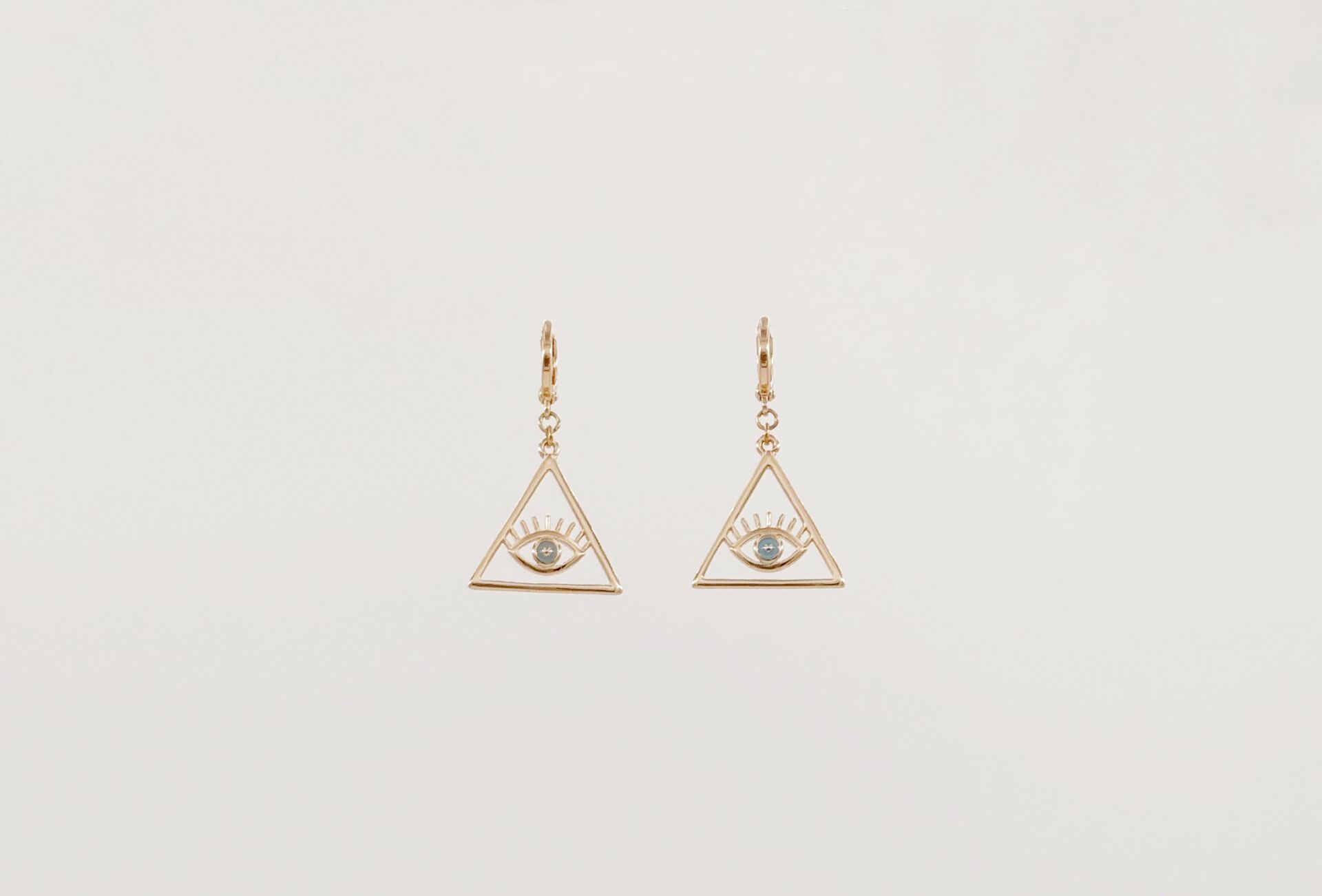 18K Rose Gold Plated Trieye Drop Küpe