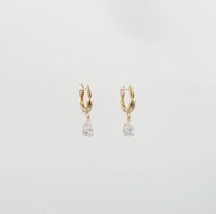 18K Rose Gold Plated Mini Baisse Drop Küpe