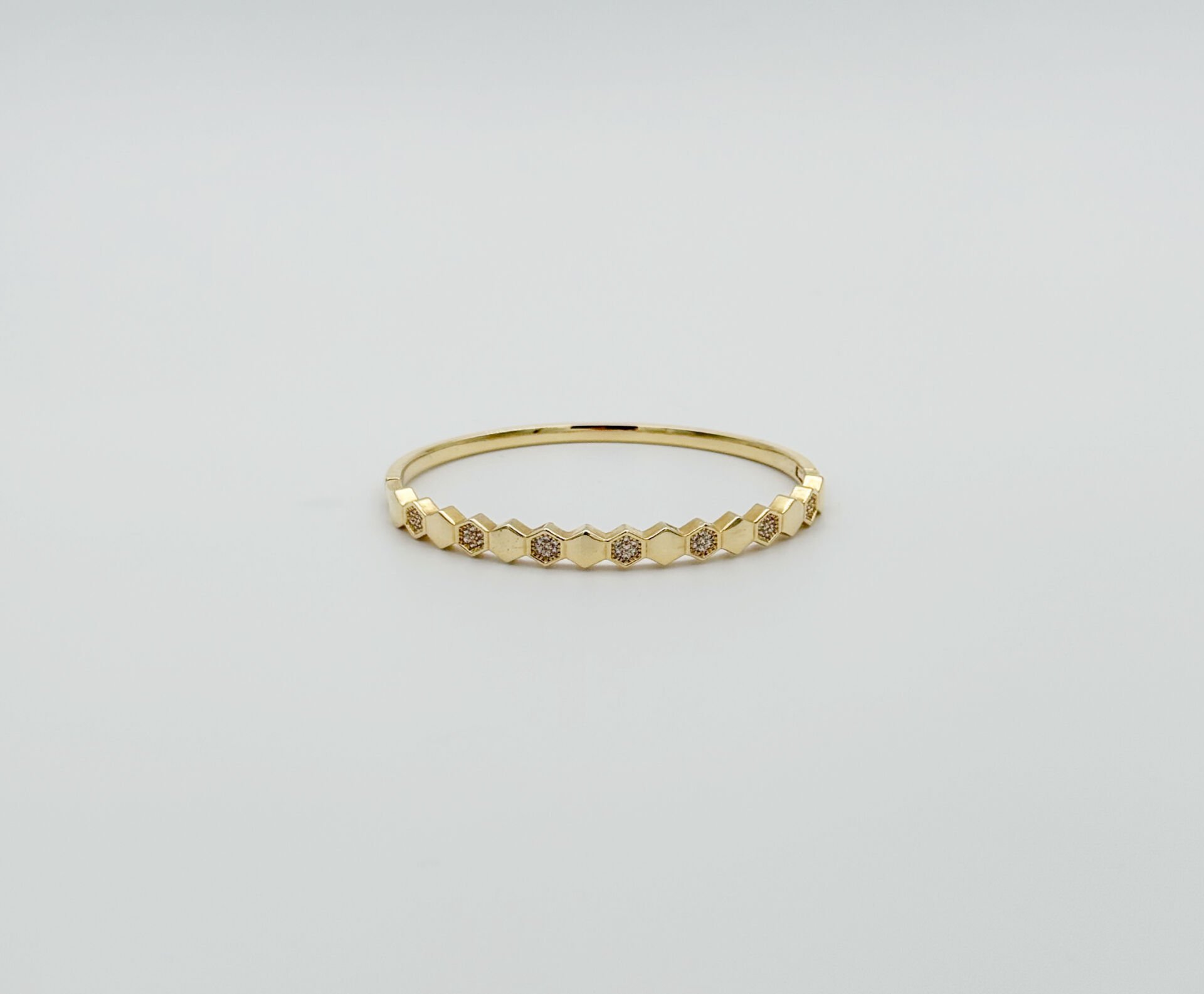 14K Gold Plated Tasarım Mini Hexa Bie Kelepçe