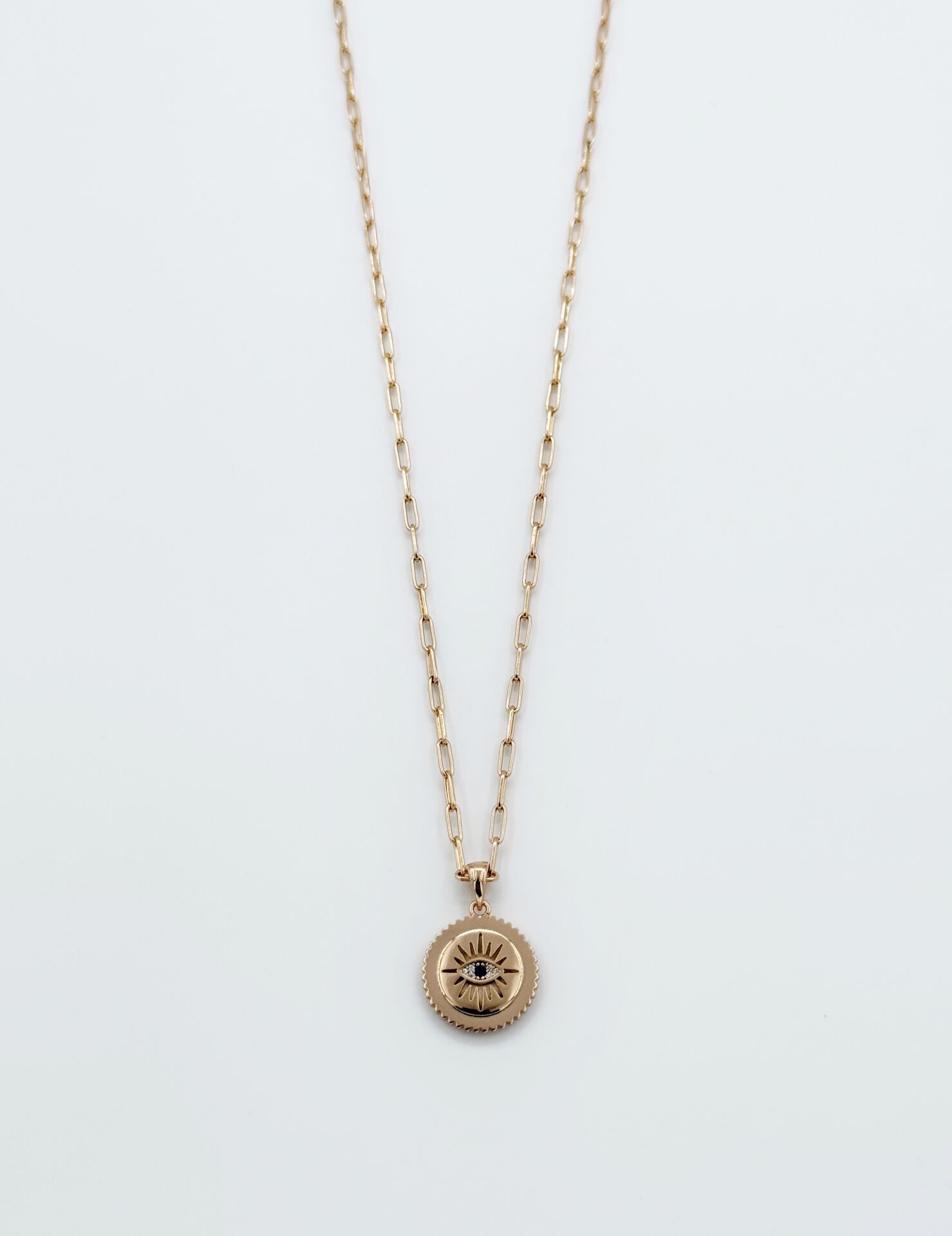 18K Rose Gold Plated Ataç Locked Eye Kolye