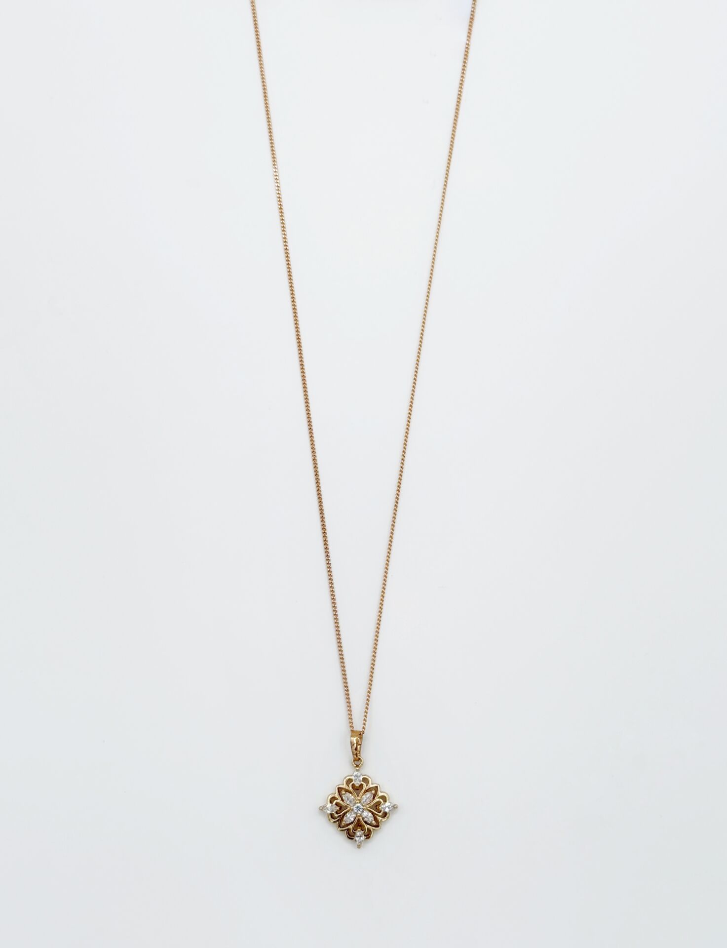 18K Rose Gold Plated Krizantem Kolye