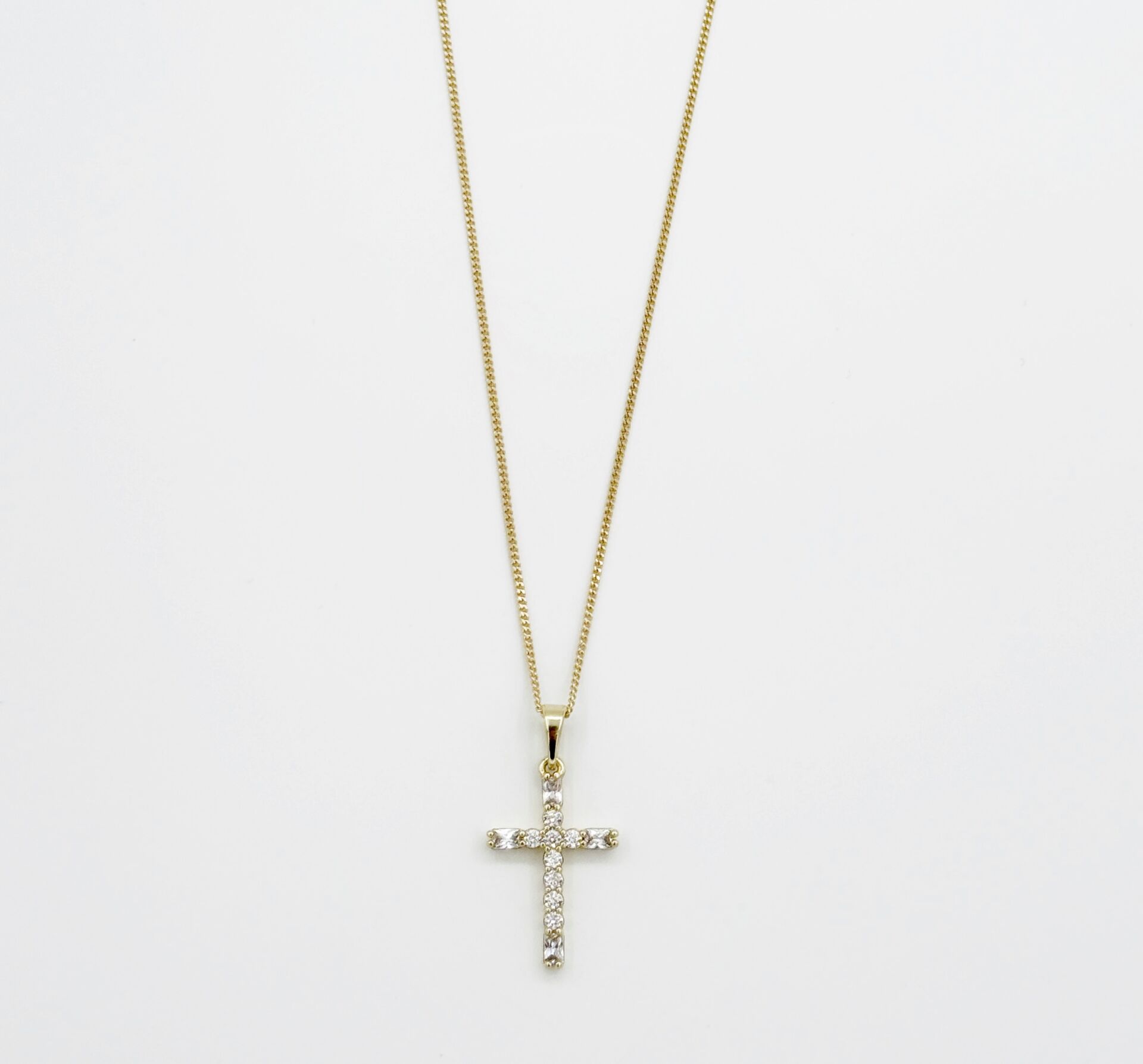 14K Gold Plated Blended Cross Kolye
