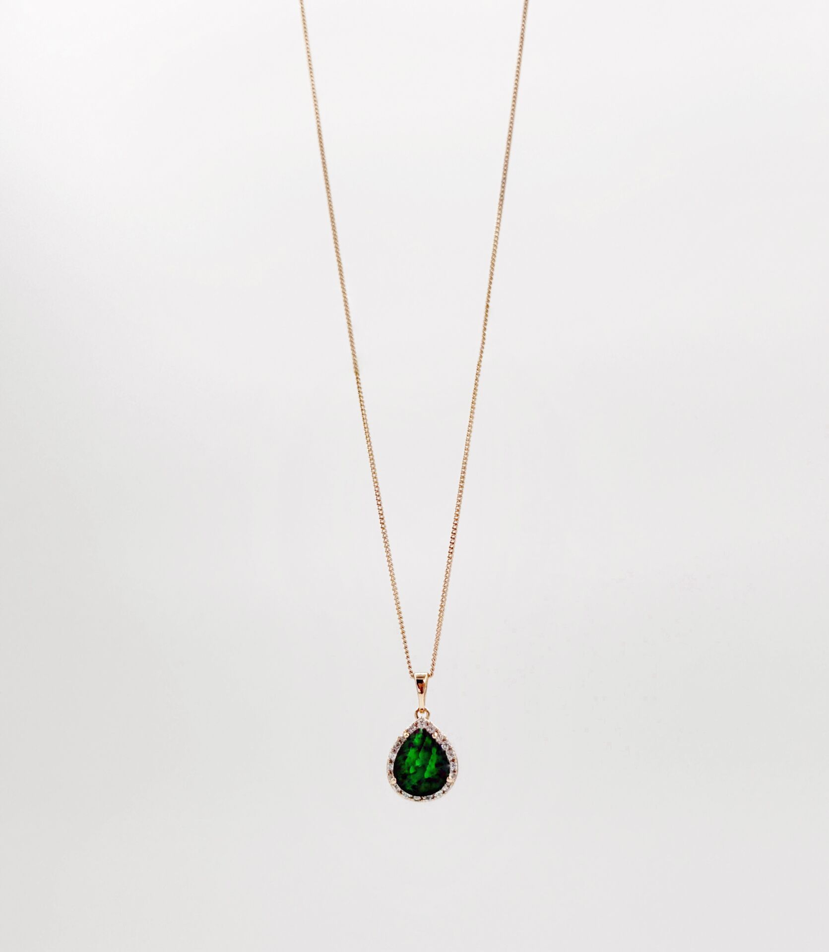 18K Rose Gold Plated Zümrüt Sultan Damla Kolye