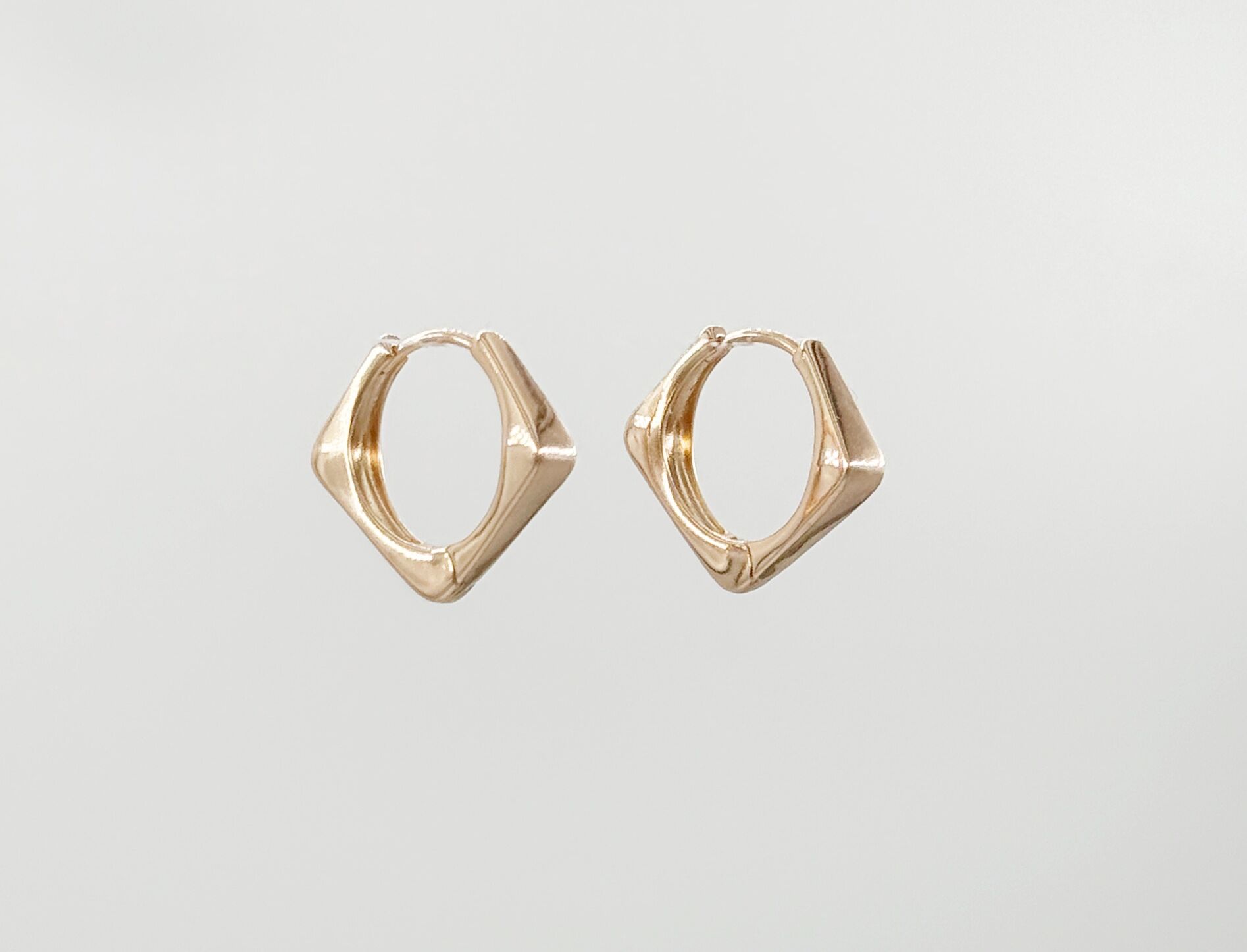 18K Rose Gold Plated Classical Hoop Küpe