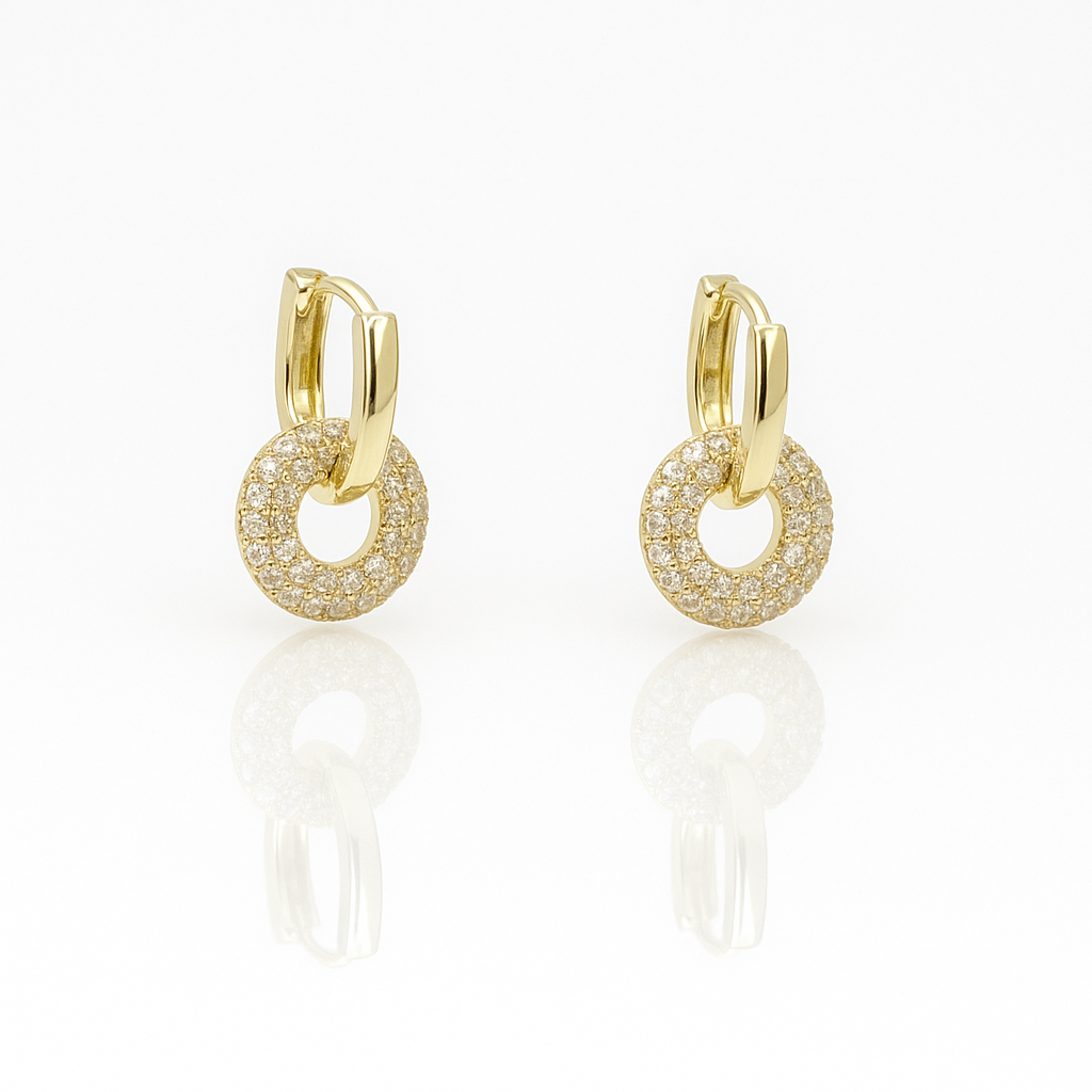 14K Gold Plated Hollow Drop Küpe