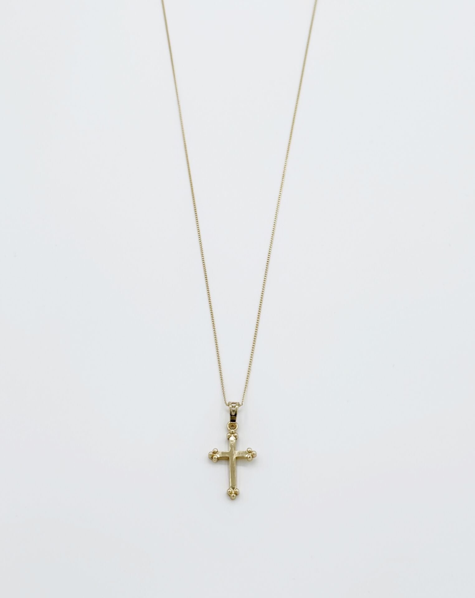 14K Gold Plated Dotted Cross Kolye