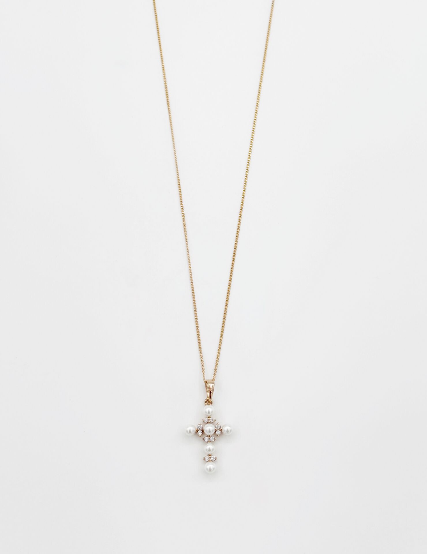 18K Rose Gold Grande Pearl Cross