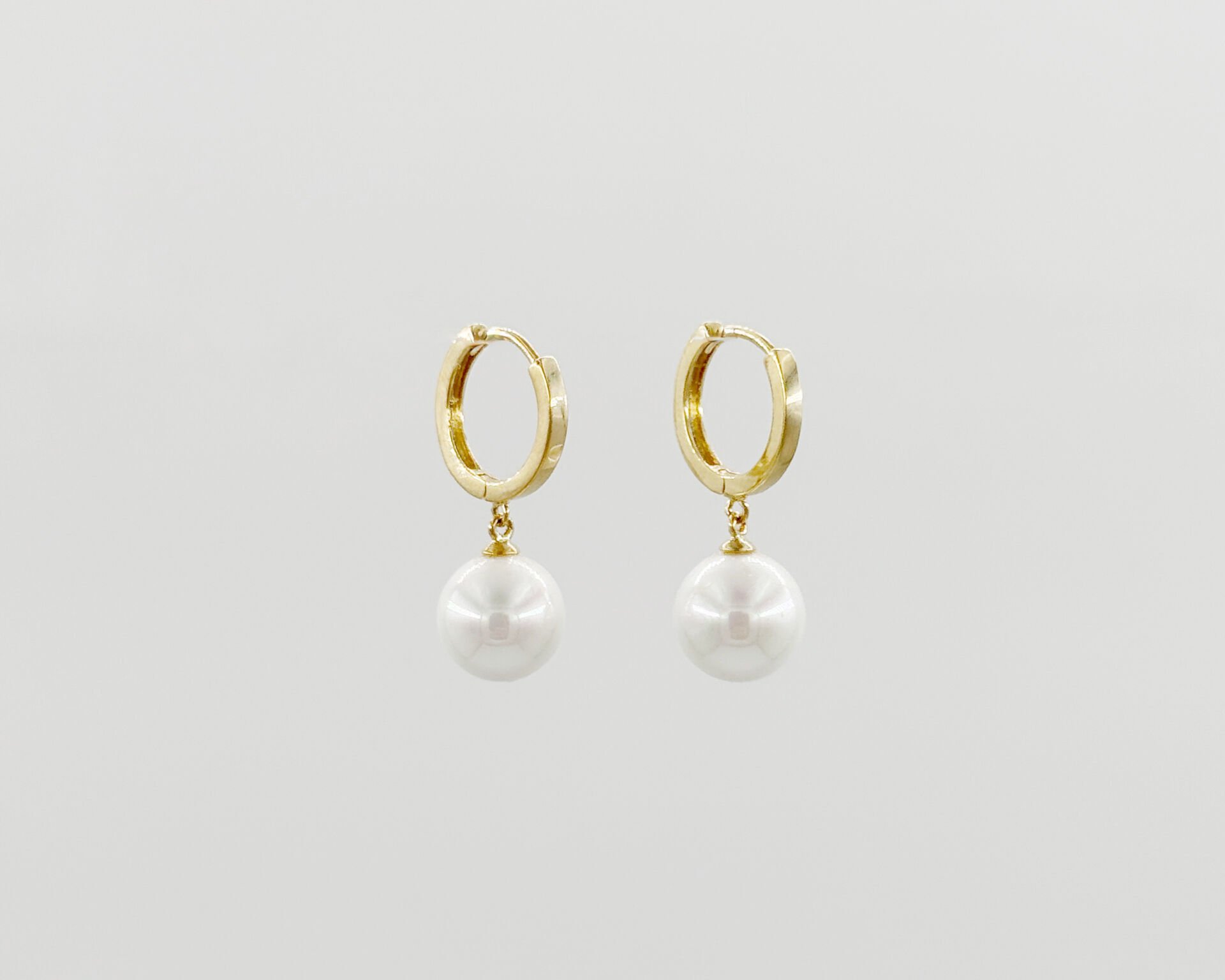 14K Gold Plated Simple Pearl Drop Küpe