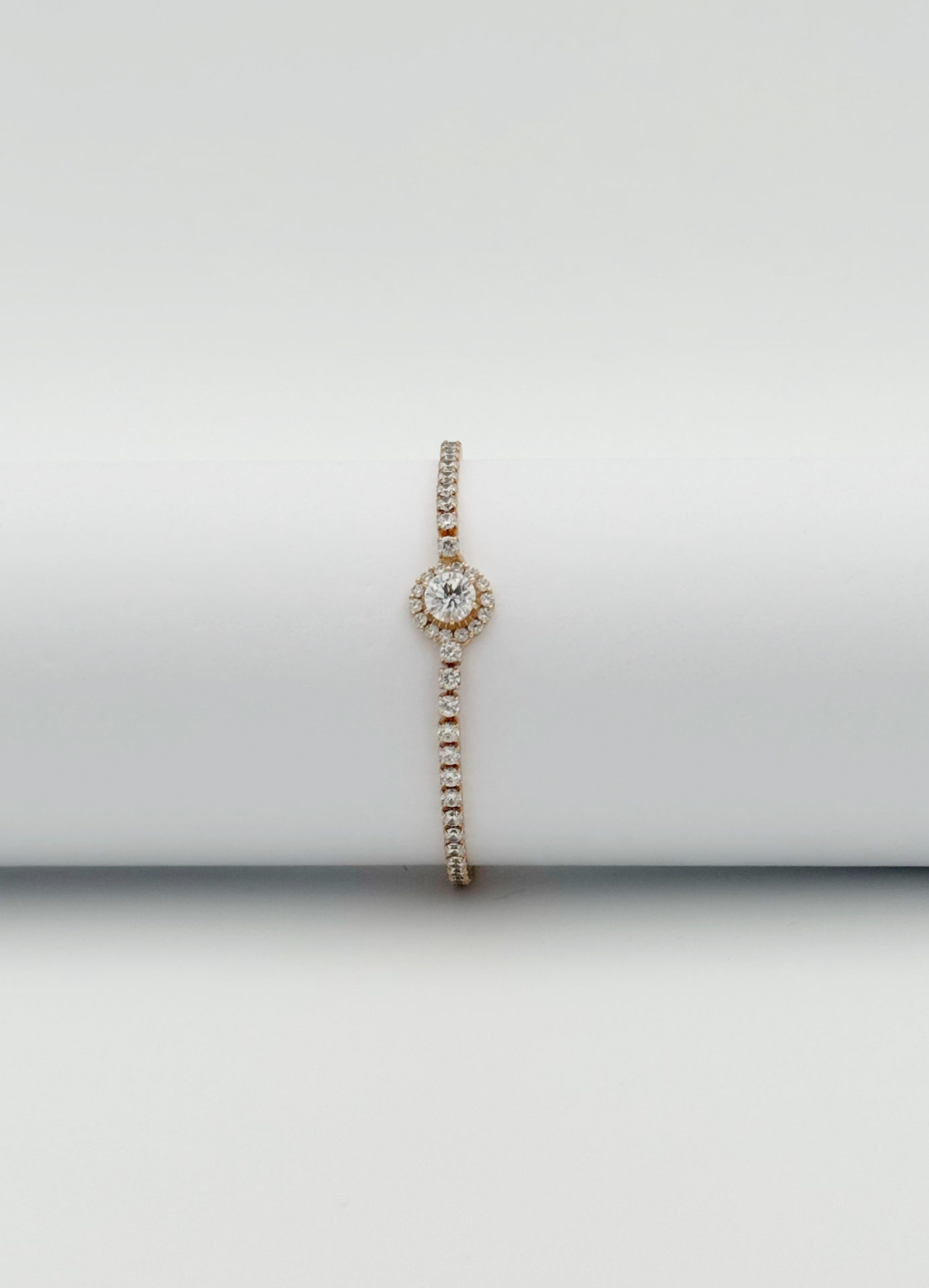 18K Rose Gold Plated Trapez Su yolu Bileklik