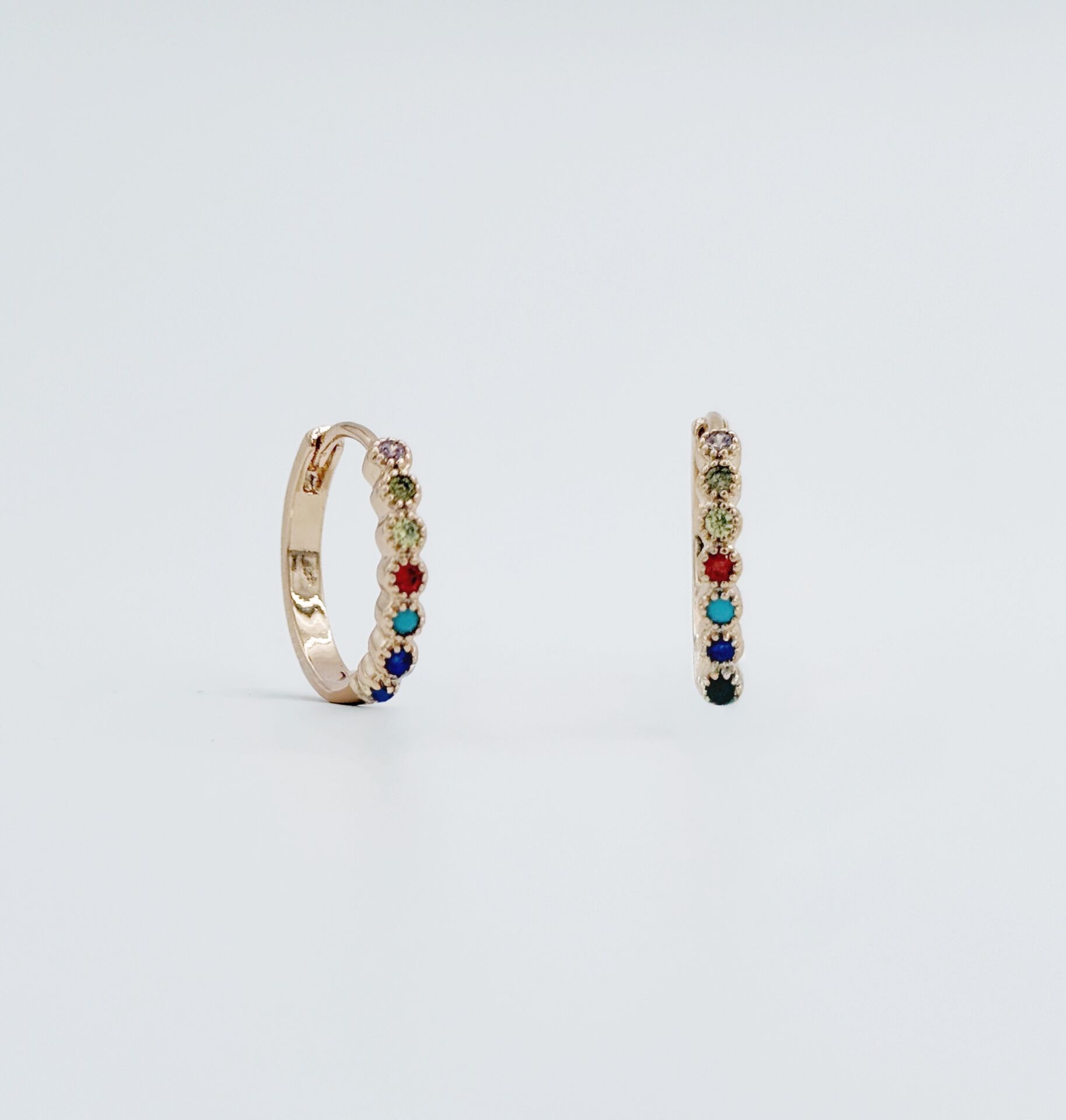 18K Rose Gold Plated Colorful Dream Hoop Küpe