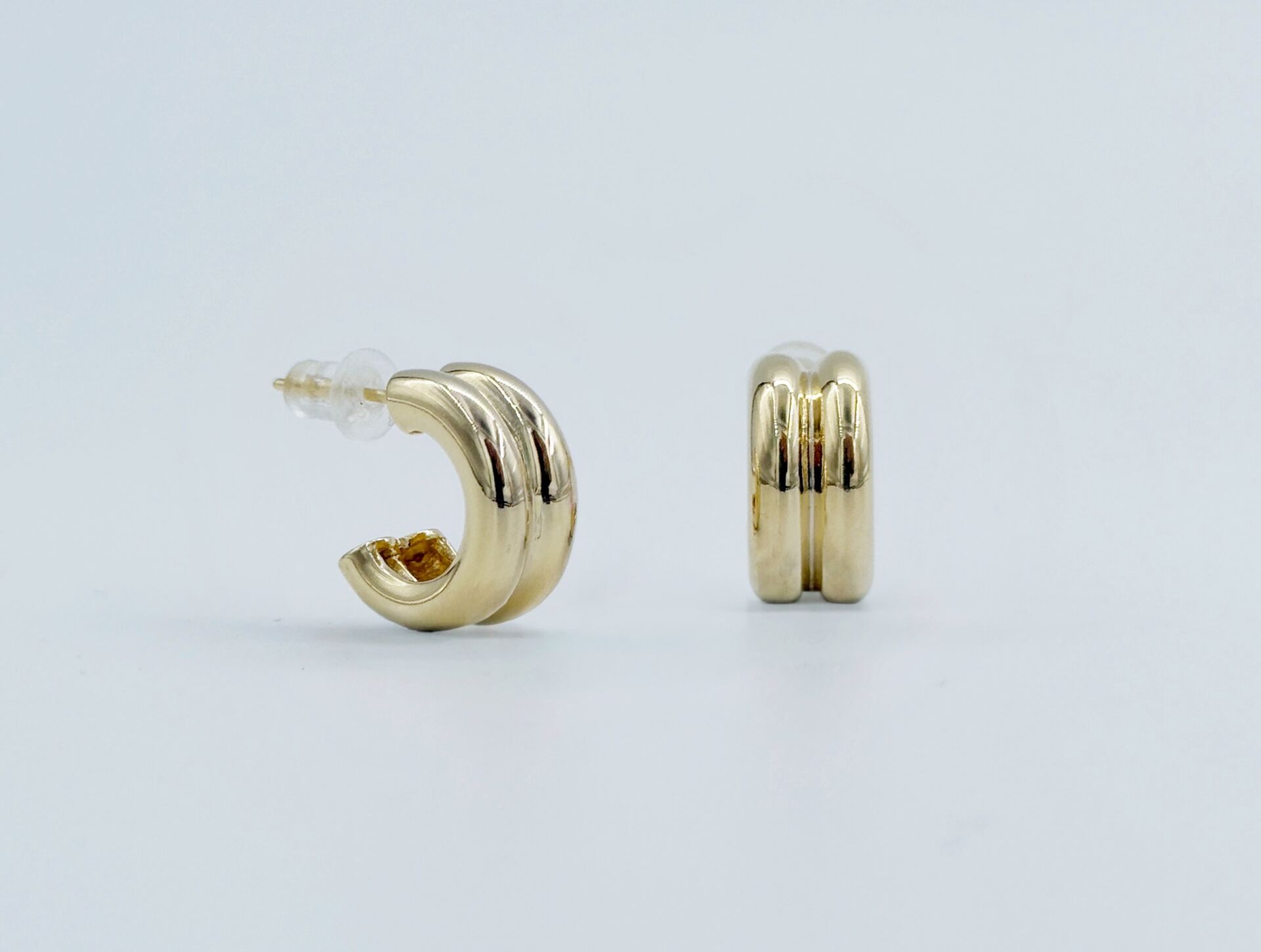 14K Gold Plated Thick Mini Hoop Küpe