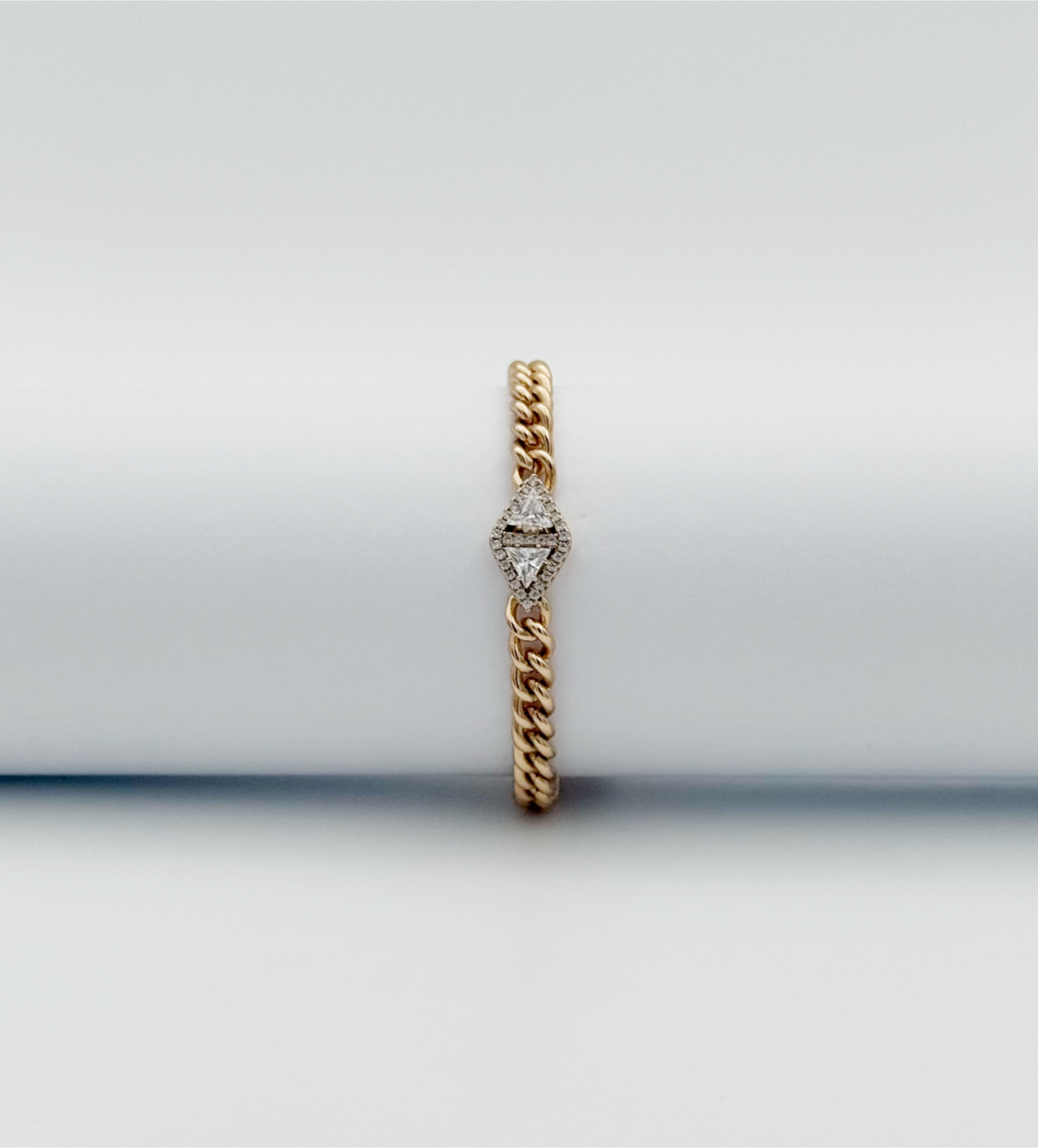 18K Rose Gold Plated Twin Triangle Bileklik