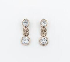 18K Rose Gold Plated Diva Dangle Küpe