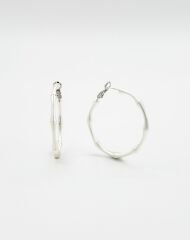 White Gold Plated Bone Hoop Küpe