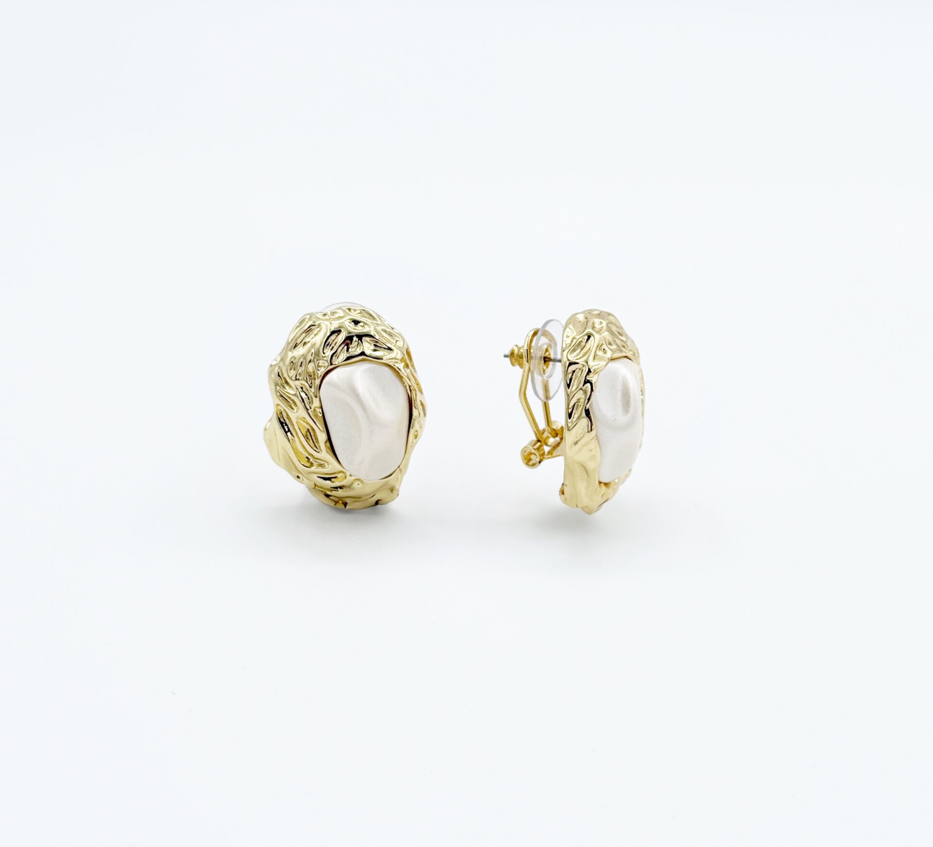 14K Gold Plated White Helen Küpe