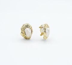 14K Gold Plated White Helen Küpe