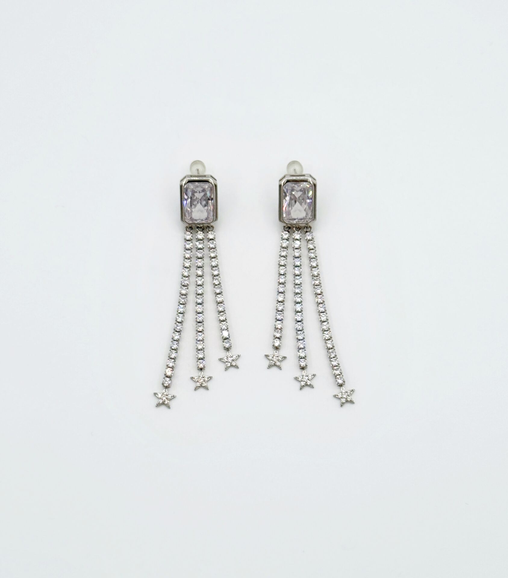 White Gold Plated All Star Dangle Küpe