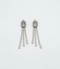 White Gold Plated All Star Dangle Küpe