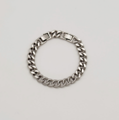 White Gold Plated Taşlı Gurmet Bileklik