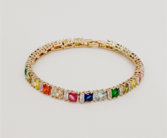 18K Rose Gold Plated Rainbow Su Yolu Bileklik