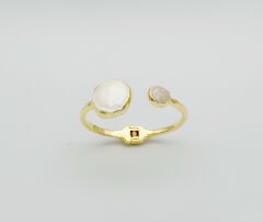 14K Gold Plated Pearl Pair Kelepçe
