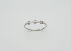 White Gold Plated Tria Baget Kelepçe