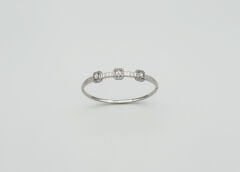 White Gold Plated Tria Baget Kelepçe