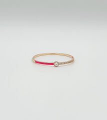18K Rose Gold Plated Pink Trapez Kelepçe