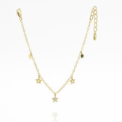 14K Gold Plated Tria Star Bileklik