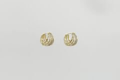 14K Gold Plated Multiple Hoop Küpe