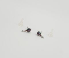 White Gold Plated Love Ballon Stud Küpe