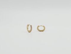 18K Rose Gold Plated All Shine Hoop Küpe