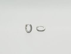 White Gold Plated All Shine Hoop Küpe