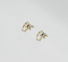 14K Gold Plated Dragonfly Hoop Küpe
