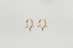 18K Rose Gold Plated Spear Hoop Küpe