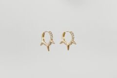 18K Rose Gold Plated Spear Hoop Küpe