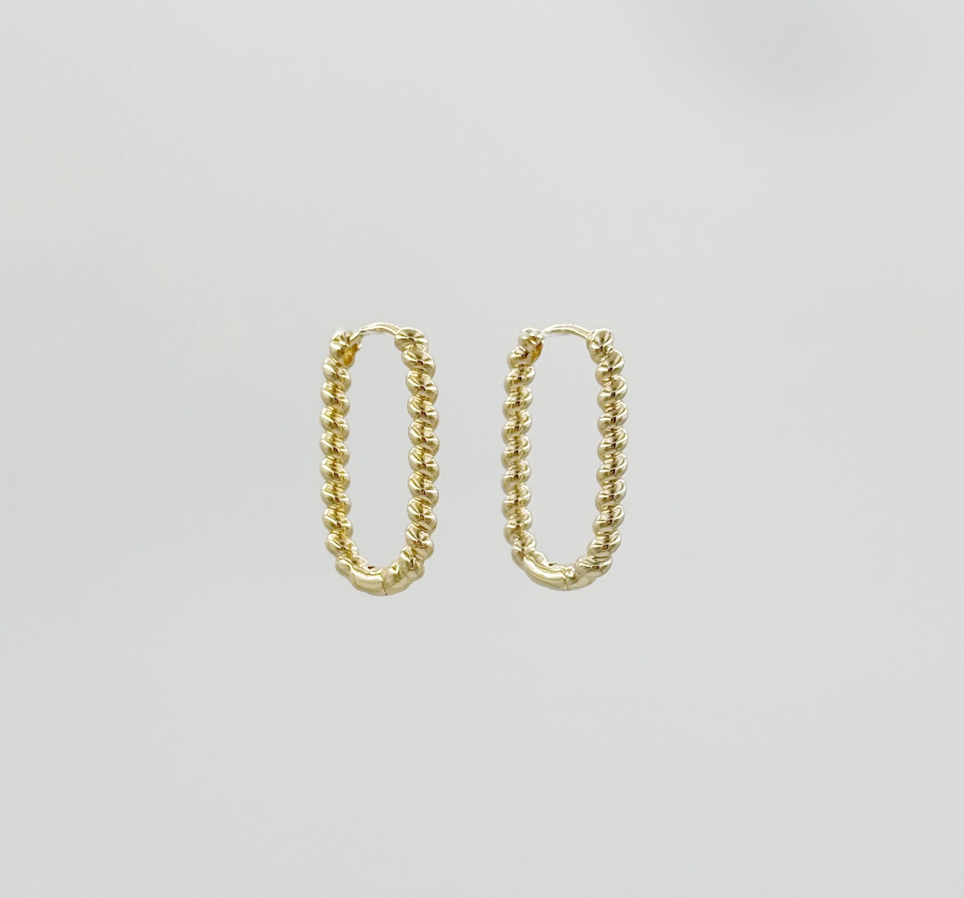 14K Gold Plated Bract Hoop Küpe