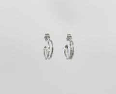 White Gold Plated Di Wave Hoop Küpe