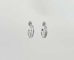 White Gold Plated Di Wave Hoop Küpe