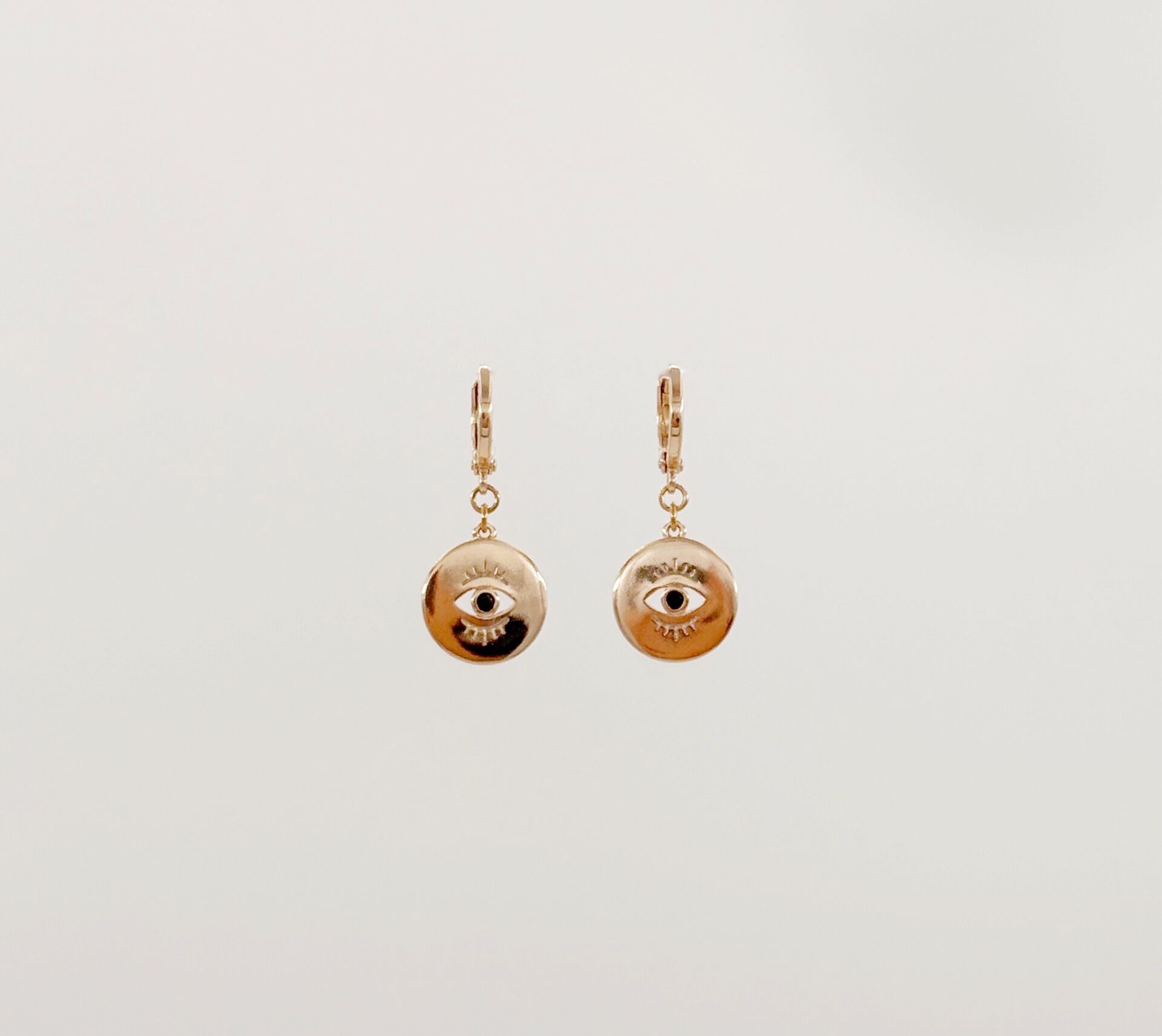 18K Rose Gold Plated Black Eye Drop Küpe