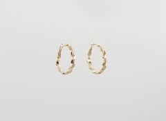 18K Rose Gold Plated Jour Hoop Küpe