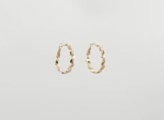 18K Rose Gold Plated Jour Hoop Küpe