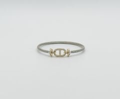 White Gold Plated İtalyan Hasır Kelepçe