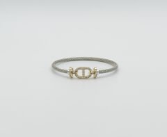 White Gold Plated İtalyan Hasır Kelepçe