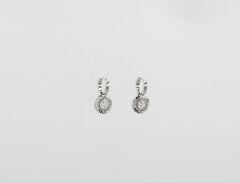 White Gold Plated Una Drop Küpe