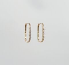 18K Rose Gold Plated Stilla Hoop Küpe